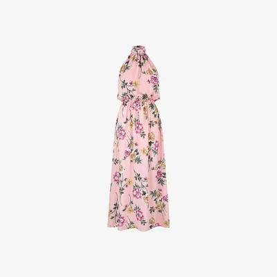 Wolf & Badger Women's Pink / Purple Maxi Pink Flowers Capri Dress | Small | Saintby