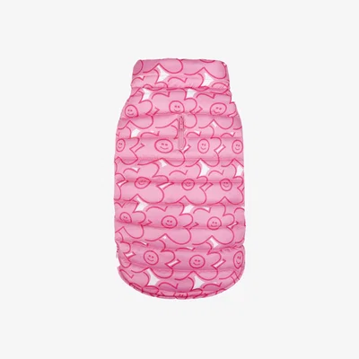 Wolf & Badger Pink / Purple Pink Flowers Puffer Coat | Extra Small | Little Monsters Dog Brand