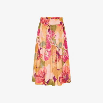 Wolf & Badger Women's Grobund Mette Skirt - The Long One With Big Flowers | Xl