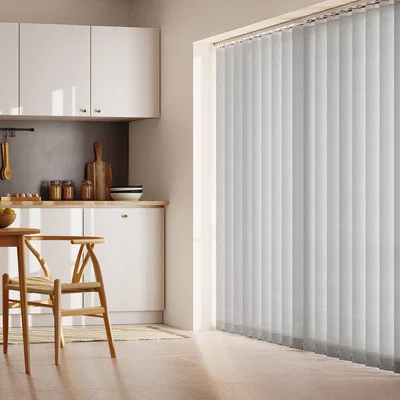 Dunelm Grey Stripe Cordless Vertical Blind Grey