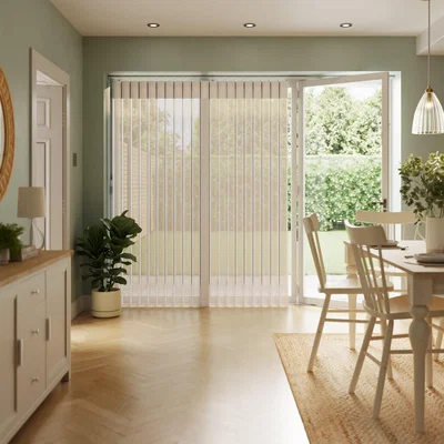 Dunelm Mirage Cordless White Vertical Blind White