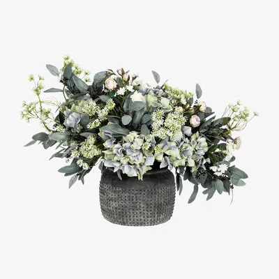 Amara rtfact - Hydrangea & Rose Mix Arrangement In Dotty Vase