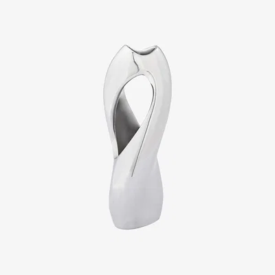 Amara Nambé - Pebble Twist Bud Vase - Silver