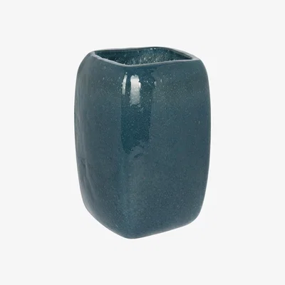 Amara Luxe - Bubbled Glass Vase - Indigo Blue