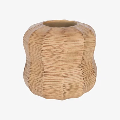 Amara Wicker Effect Wooden Vase