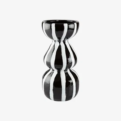 Amara DAY Home - Lines Ceramic Vase - Black/White - 29cm