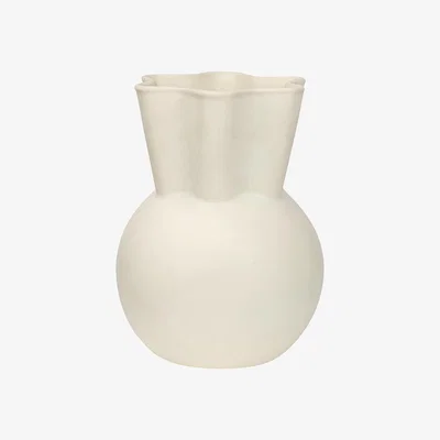 Amara Spring Copenhagen - Sweeping Top Vase - Glazed White Stoneware