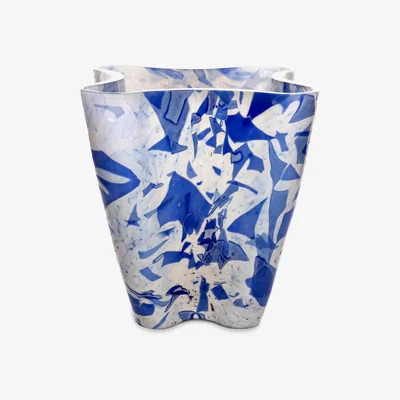 Amara Stories Of Italy - Nougat Bucket Vase - Ivory/Blue