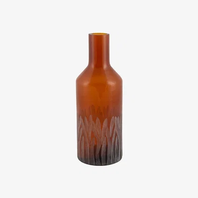 Amara Global Explorer - Zebra Effect Glass Vase - Burnt Orange