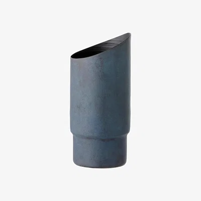 Amara Metal Vase - Blue/Gold - 23cm