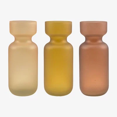 Amara À la - Frosted Medium Vase - Set of 3 - Terra, Blush, Mustard