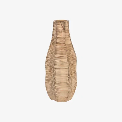 Amara Retreat - Tall Wicker Effect Wooden Vase