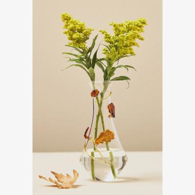 Anthropologie Amber Icon Embellished Glass Vase