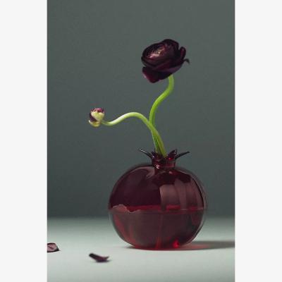 Anthropologie Autumn Glass Pomegranate Bud Vase