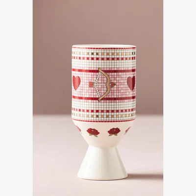 Anthropologie Bistro Valentine Tile Stoneware Vase