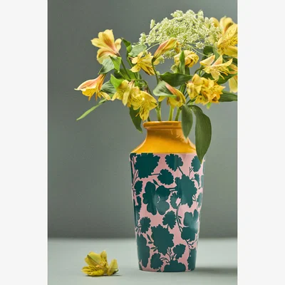 Anthropologie Lara Patterned Stoneware Vase
