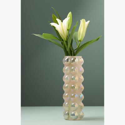 Anthropologie Handblown Bubble Glass Vase