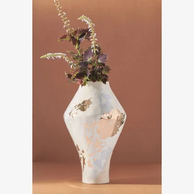 Anthropologie Octavia Floral Ceramic Vase