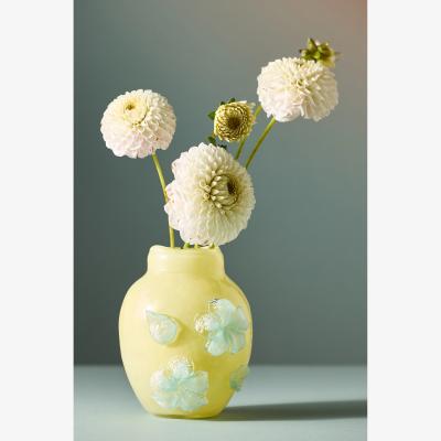Anthropologie Nora Handmade Floral Glass Vase