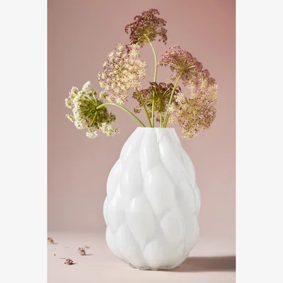 Anthropologie Raya Cloud Soda Glass Vase