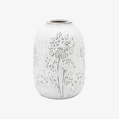 Arighi Bianchi Meadow Embossed Ceramic Vase, Large