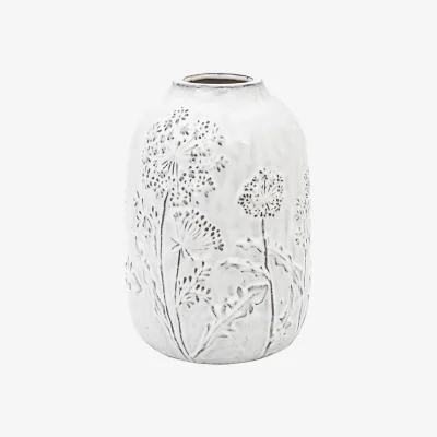Arighi Bianchi Meadow Embossed Ceramic Vase, Small