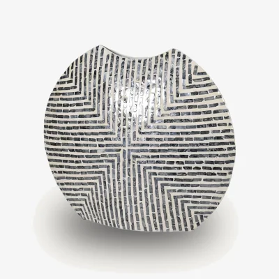 Arighi Bianchi Smoke Capiz Mosaic Vase
