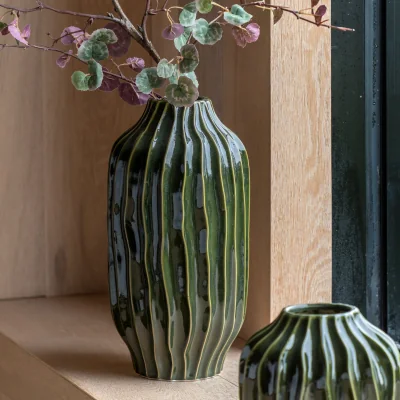 Arighi Bianchi Olive Ribbed Vase, Large