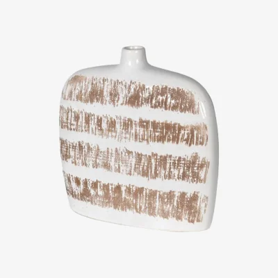 Arighi Bianchi Ceramic Stripe Scribble Vase