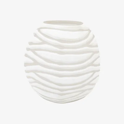 Arighi Bianchi Handblown Carved Glass Vase, Small