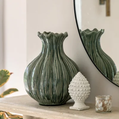 Arighi Bianchi Green Glazed Vase