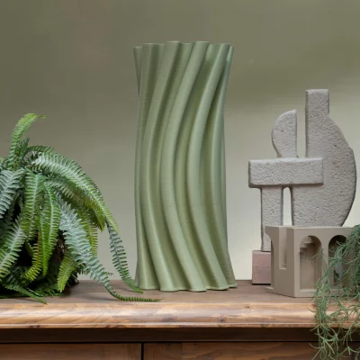 Arighi Bianchi Twisted 3D Effect Printed Vase