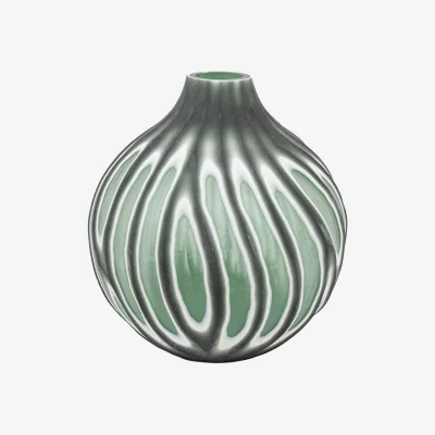 Arighi Bianchi Swirl Hand Carved Glass Vase, Small