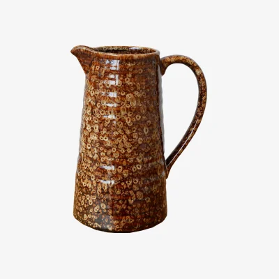 Arighi Bianchi Mottled Brown Ceramic Jug