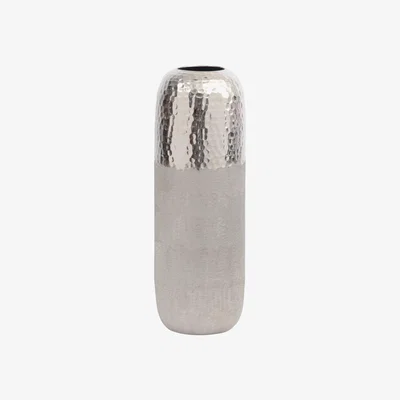 Barker and Stonehouse Large Textured Hammered Vase, Silver