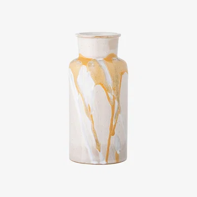 Barker and Stonehouse Ochre Drip Vase, Yellow | Barker & Stonehouse