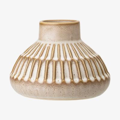 Barker and Stonehouse Natural Round Ceramic Vase, White | Barker & Stonehouse