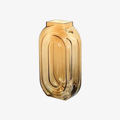 Barker and Stonehouse Tall Amber Glass Vase