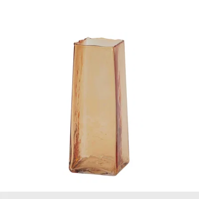 Barker and Stonehouse Amber Glass Vase, Orange | Barker & Stonehouse