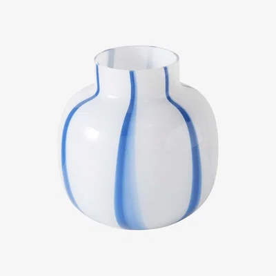 Barker and Stonehouse Blue Striped Glass Vase | Barker & Stonehouse