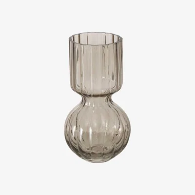Barker and Stonehouse Ribbed Bubble Vase, Neutral Glass | Barker & Stonehouse