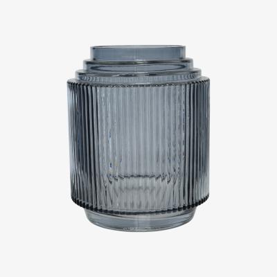Barker and Stonehouse Medium Lined Glass Vase, Grey | Barker & Stonehouse