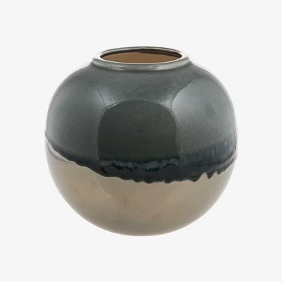 Barker and Stonehouse Round Ceramic Glazed Vase, Blue | Barker & Stonehouse