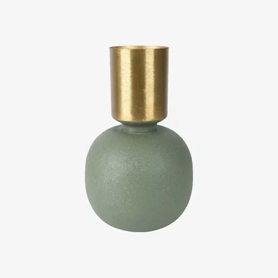 Barker and Stonehouse Matt Green Vase Metal | Barker & Stonehouse