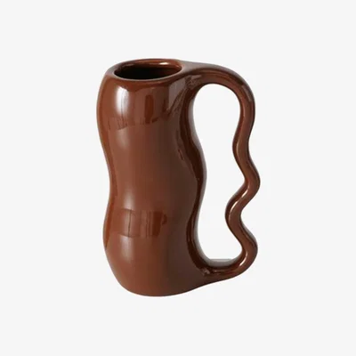 Barker and Stonehouse Brown Curvy Ceramic Vase | Barker & Stonehouse