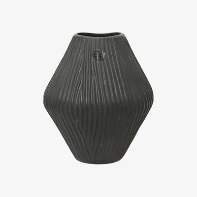 Barker and Stonehouse Charcoal Ceramic Vase, Grey | Barker & Stonehouse