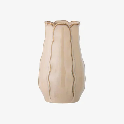 Barker and Stonehouse FLUTED NEUTRAL STONEWARE VASE | Barker & Stonehouse