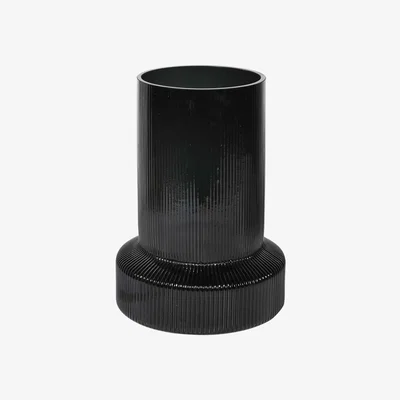Barker and Stonehouse Black Ribbed Vase