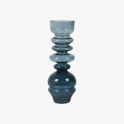 Barker and Stonehouse Tall Ridged Glass Vase, Blue