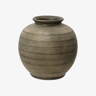 Barker and Stonehouse Round Dark Urn Vase, Brown | Barker & Stonehouse